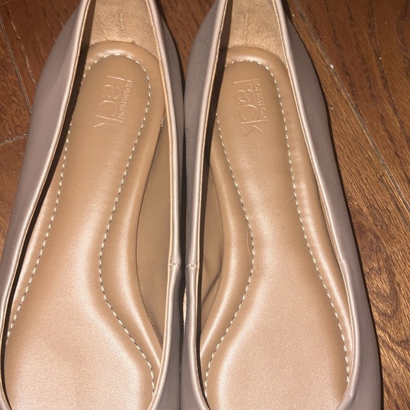 Nordstrom Rack Women’s Tan Ballet Flat with Gold Buckles - Picture 2 of 6